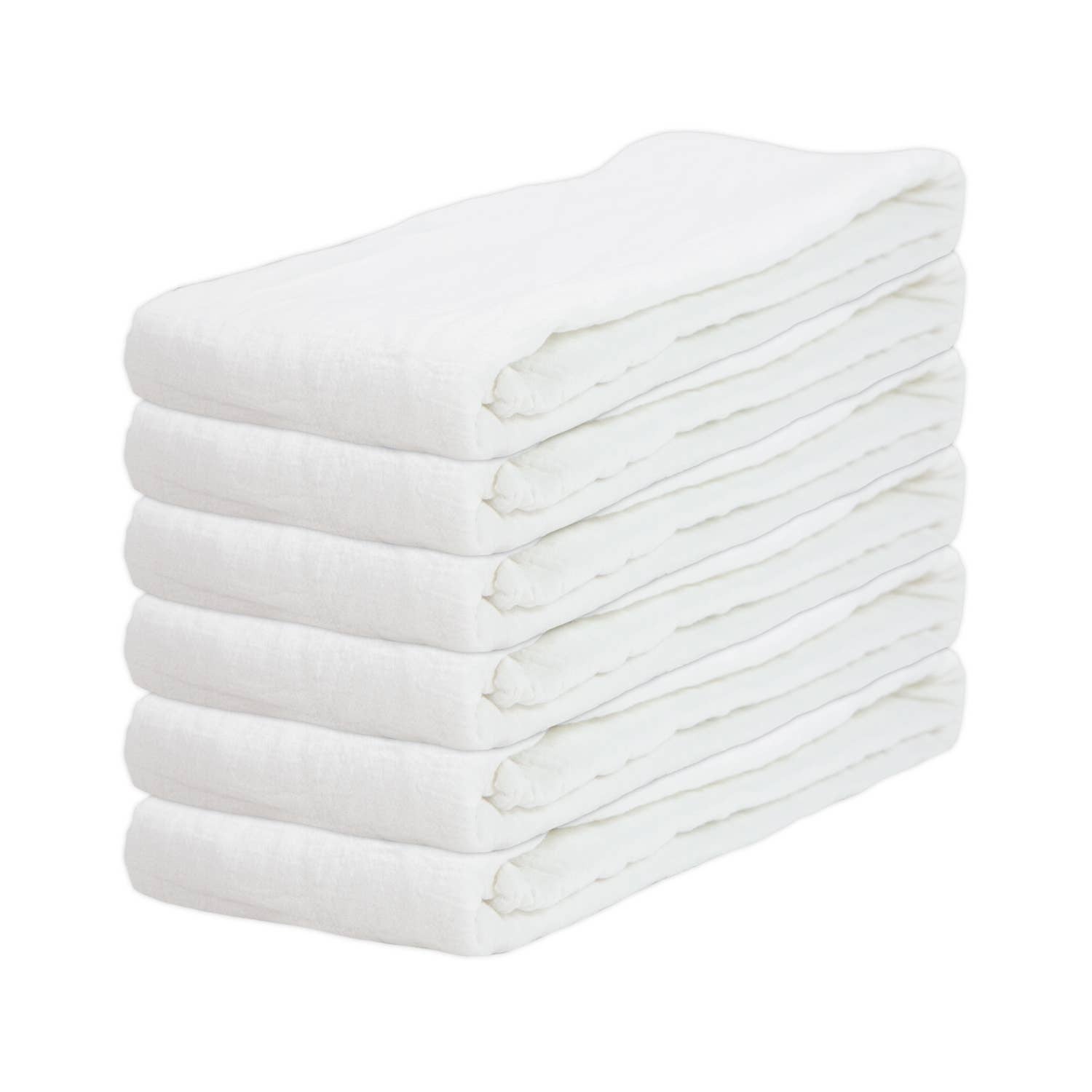 6 Pack of Kitchen Flour Sack Towels - Large 36 x 36 - White